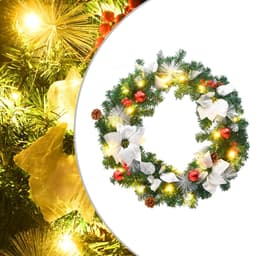   Christmas wreath with LED lights 60 cm PVC   3
