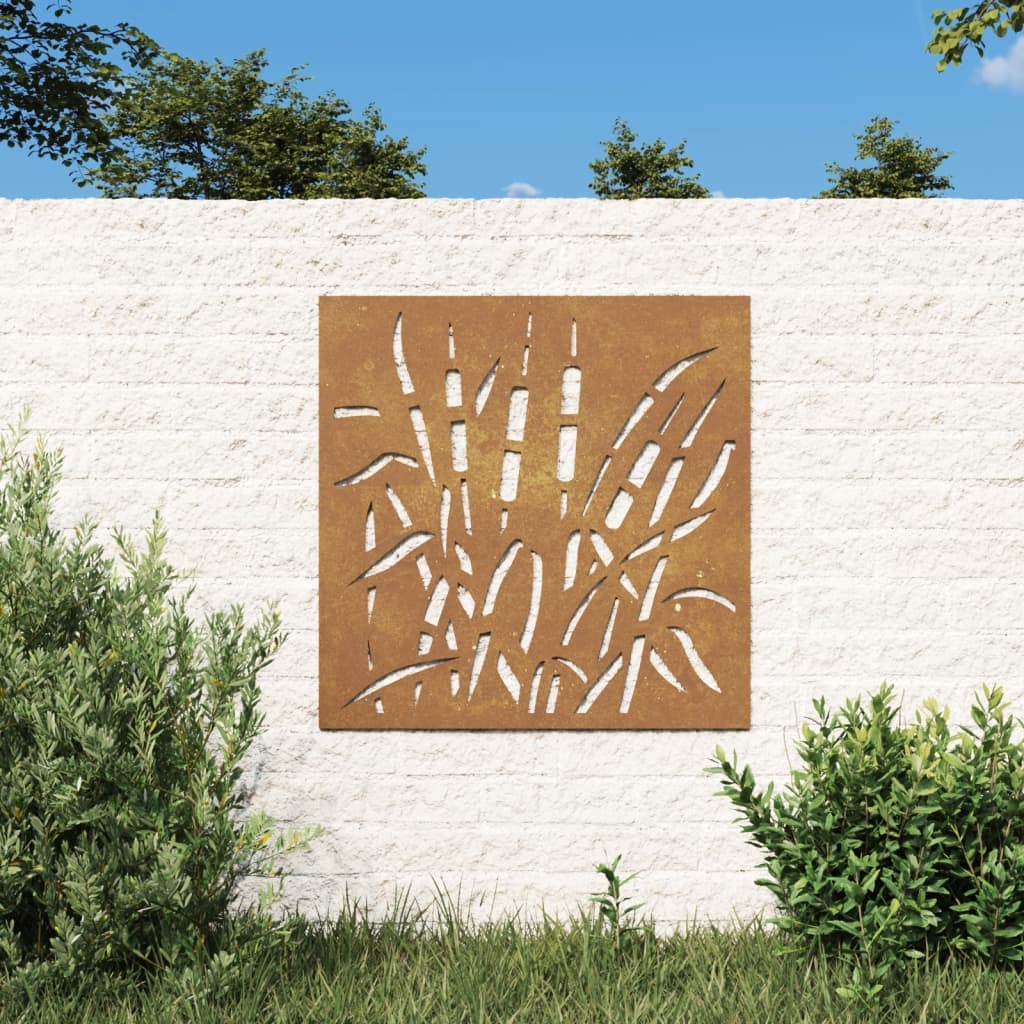   Garden Wall Decoration 55x55 cm Corten Steel Grass Design