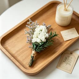 Set Of 6 White Mini Bouquets Made Of Dried Forget-me-nots, Including Love Grass And Green Leaves; Each Bouquet Is Approx. 12 Cm Long And Is Perfect For Decorating Vases, Gifts, And Much More 2