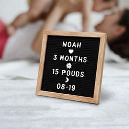 Felt Letter Board, 10 X 10 Inches, Interchangeable Letter Board With 340 Letters, Wooden Frame, Mess