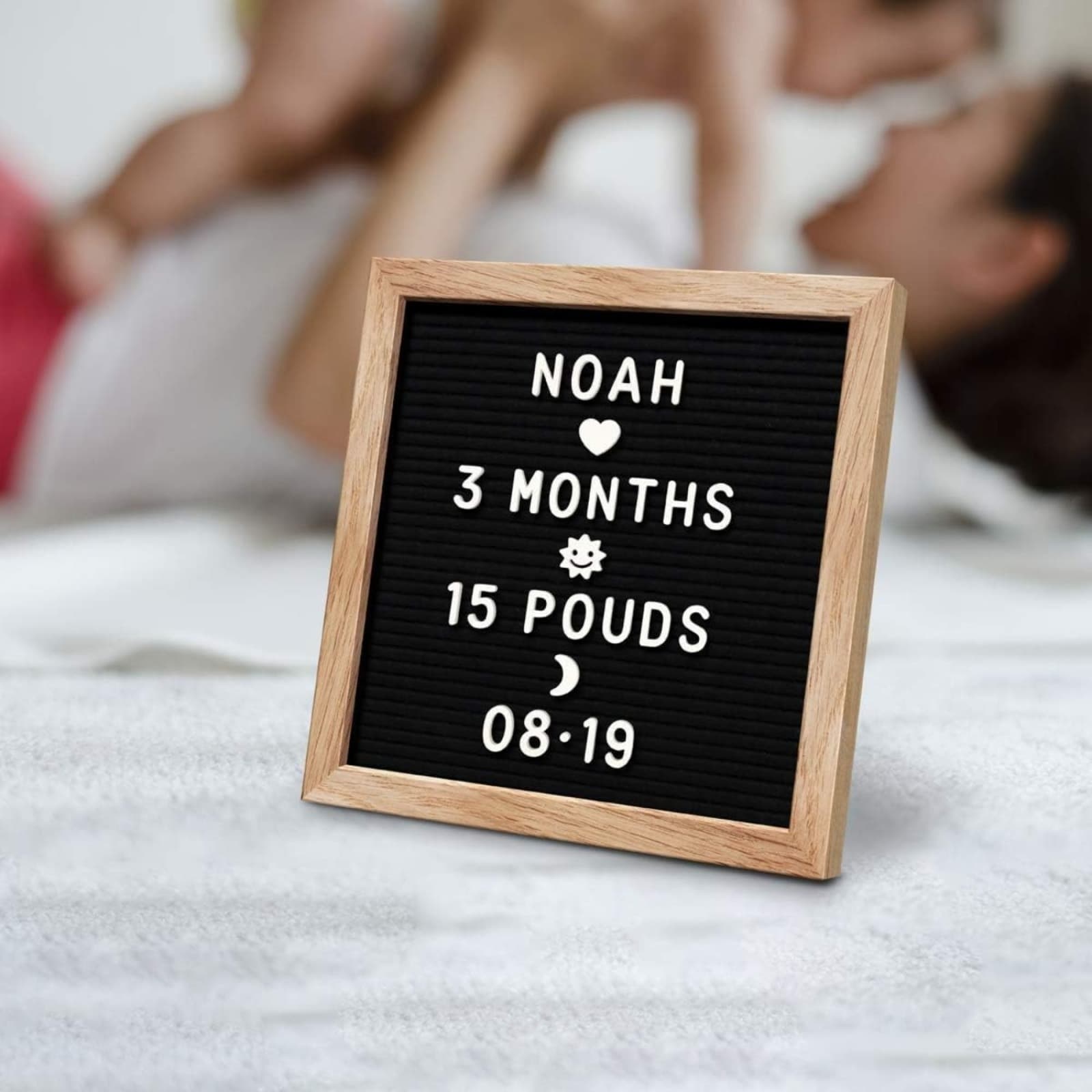 Felt Letter Board, 10 X 10 Inches, Interchangeable Letter Board With 340 Letters, Wooden Frame, Mess