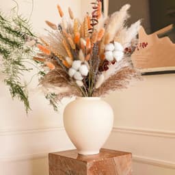84-Piece Fall Dried Flower Bouquet – Boho Fall Decor With Pampas Grass, Cotton, And Orange Rabbit Tails – Fall Flower Arrangement For Your Home, Mantel, Or Vase – Fall Decor For Your Home And Porch 3