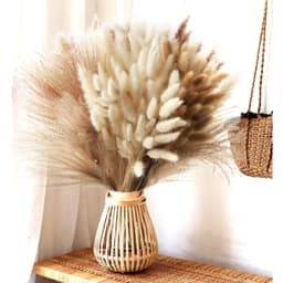 185-Piece Pampas Grass Set: Natural Dried Flowers, Pampas Grass, Fluffy Feathers, Lagurus, And Reed 