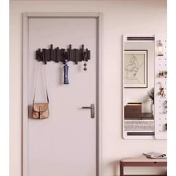 53 Cm Wooden Wall Coat Rack In Black With 8 Hooks—Space-Saving Coat Rack For Hallways, Entryways, And Summer Guests 3