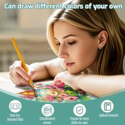 3-piece Coloring Book Set Featuring Three Different Themes: Garden Flowers, A Castle, And Flowers In A Vase. DIY Coloring Books, Gift Set. 4