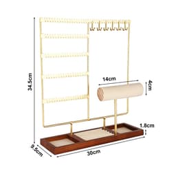 1-Piece 5-Tier Jewelry Organizer With 108 Earring Holes, Necklace Rack & Ring/Bracelet Holders - Desktop Storage Stand For Home, Jewelry Organizer, Multi-Tier System, Compact Design, Jewelry Towers 4