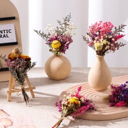 Set Of 140 Mini Dried Flowers In Shades Of Pink, Consisting Of 11 Different Varieties, Including Pink Gypsophila, Purple Lavender, And Forget-me-nots. Ideal For DIY Projects,cards,gifts And Frames 3