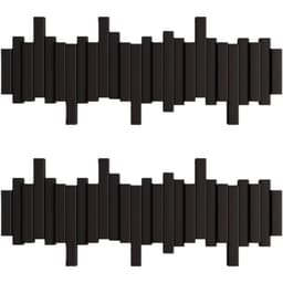 53 Cm Wooden Wall Coat Rack In Black With 8 Hooks—Space-Saving Coat Rack For Hallways, Entryways, And Summer Guests 4