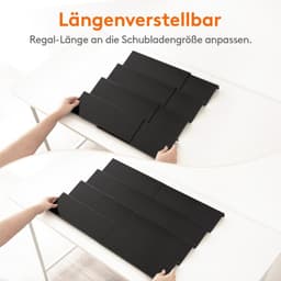 2-Piece Black Plastic Spice Drawer Organizer, Expandable Adjustable Shelves, Space-Saving Countertop & Drawer Storage For Kitchen Utensils, Bathroom, Office 3