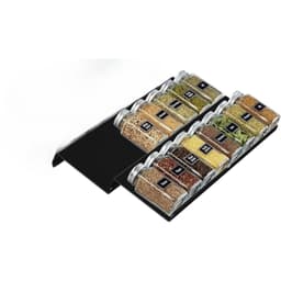 2-Piece Black Plastic Spice Drawer Organizer, Expandable Adjustable Shelves, Space-Saving Countertop & Drawer Storage For Kitchen Utensils, Bathroom, Office 2