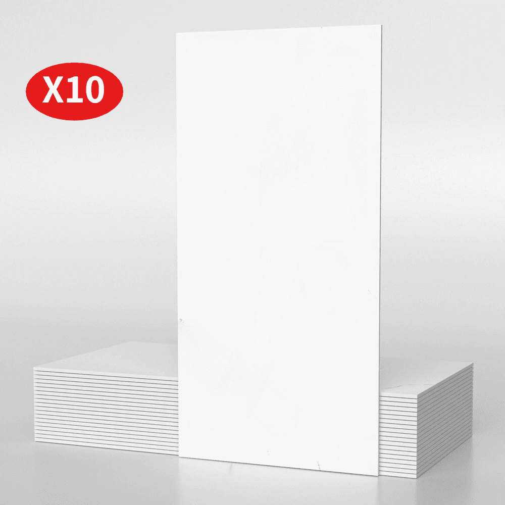 Pack Of 10 Self-adhesive Tile-look Wall Decals, 30 X 60 Cm – Ivory White, Self-adhesive, Suitable Fo