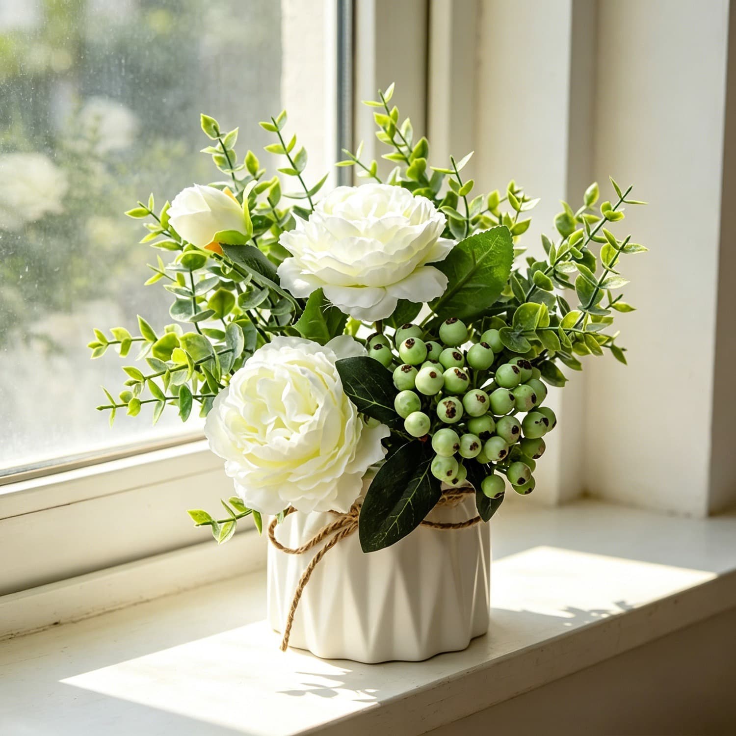 Artificial Flower Arrangement With Vase – Long-Lasting Table Decoration That Requires No Maintenance