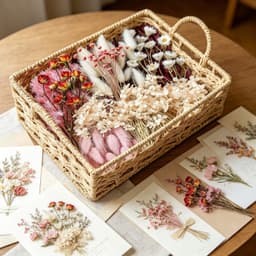 120-Piece Pink Mini Dried Flowers DIY Kit With 9 Varieties For Wreaths, Vases, And Decorative Projec
