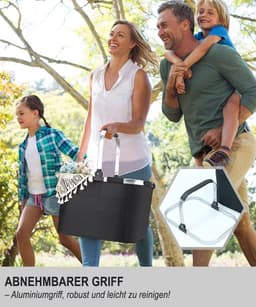 Flexible And Detachable Microfiber Duster Kit,Foldable Cooler Basket&insulated Bag With Aluminum Frame & Support Rods--40x27x7 Cm Folded 6