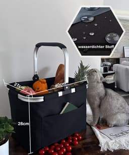 Flexible And Detachable Microfiber Duster Kit,Foldable Cooler Basket&insulated Bag With Aluminum Frame & Support Rods--40x27x7 Cm Folded 5