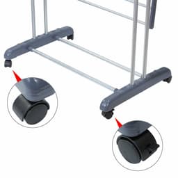 3 Tier Foldable Clothes Drying Rack Mobile Laundry Dryer Tower With Lockable Wheels And Side Hanger Wings 35kg Load 5